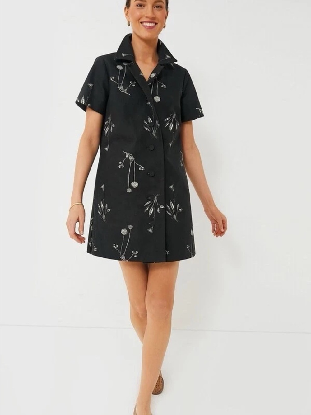 Tuckernuck Black Meadow Rue Marley Dress Size Large Short Sleeve NWT